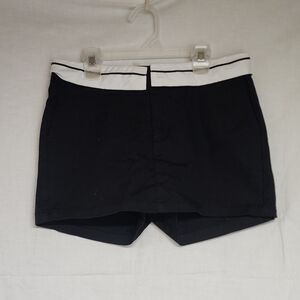 Black and White Skirt Front Shorts Skort